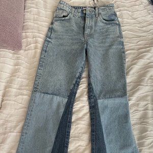 BNWT Zara Colorblock Wide Leg Jeans